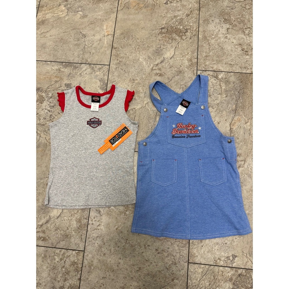 Toddler Girl Jersey Jumper Set Harley Davidson NWT Size 4T Adjustable Straps